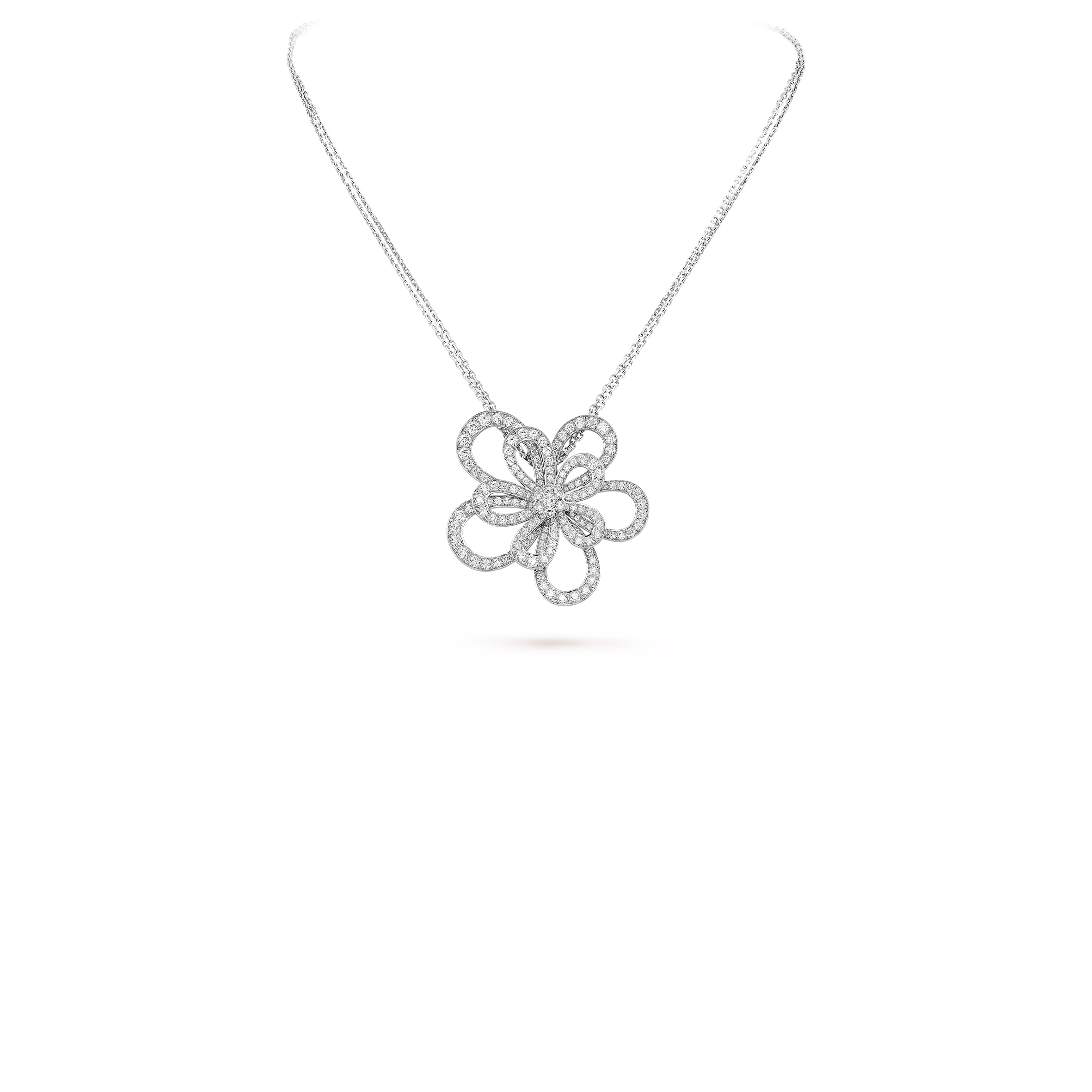 V*N CL*F arpels flowerlace clip and pendant vcarp0i300